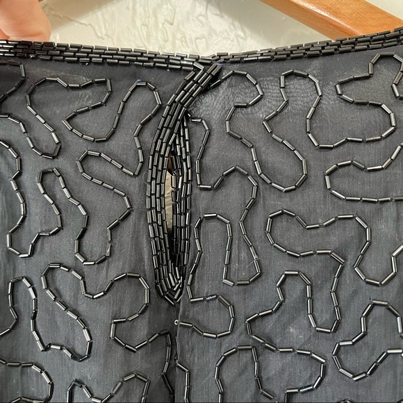 Vintage Sequin 100% Silk Peacock Green Blue Top Blouse - Picture 7 of 15